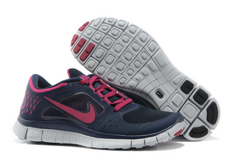 Nike Free Run Womens Shoes 5.0 Breathable Dark Blue Pink